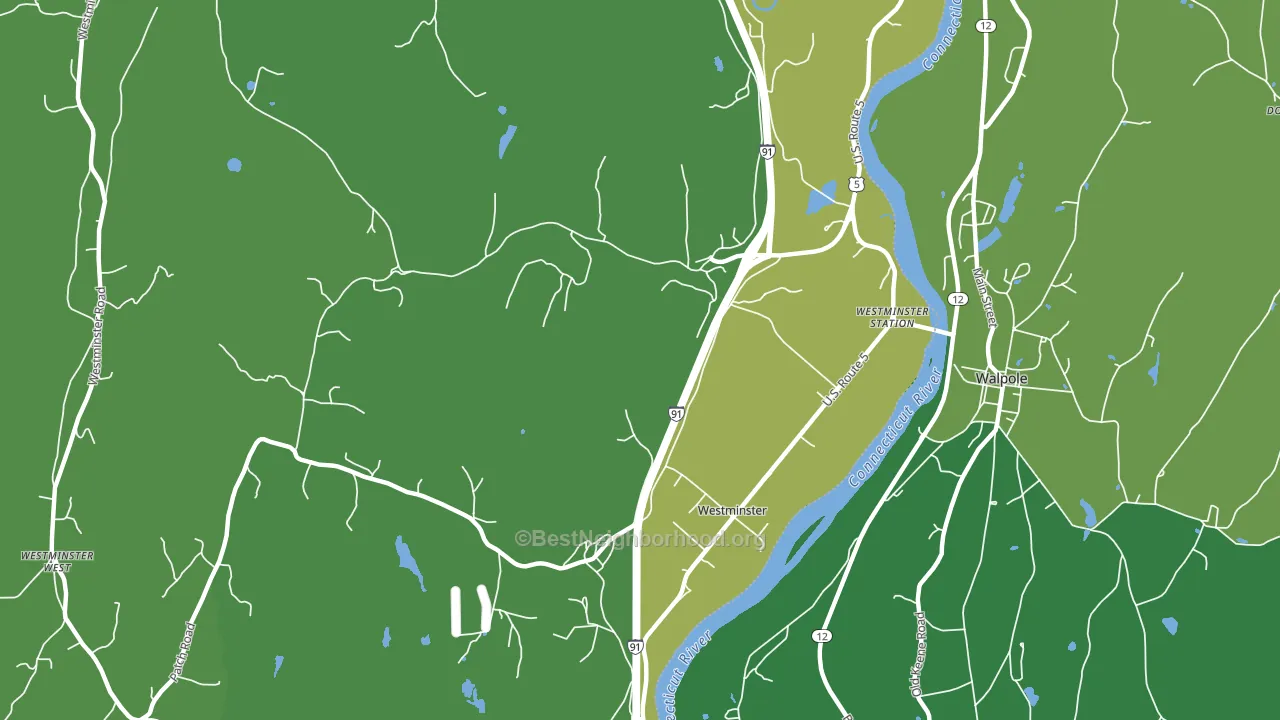 Westminster, VT block-group voter-turnout map