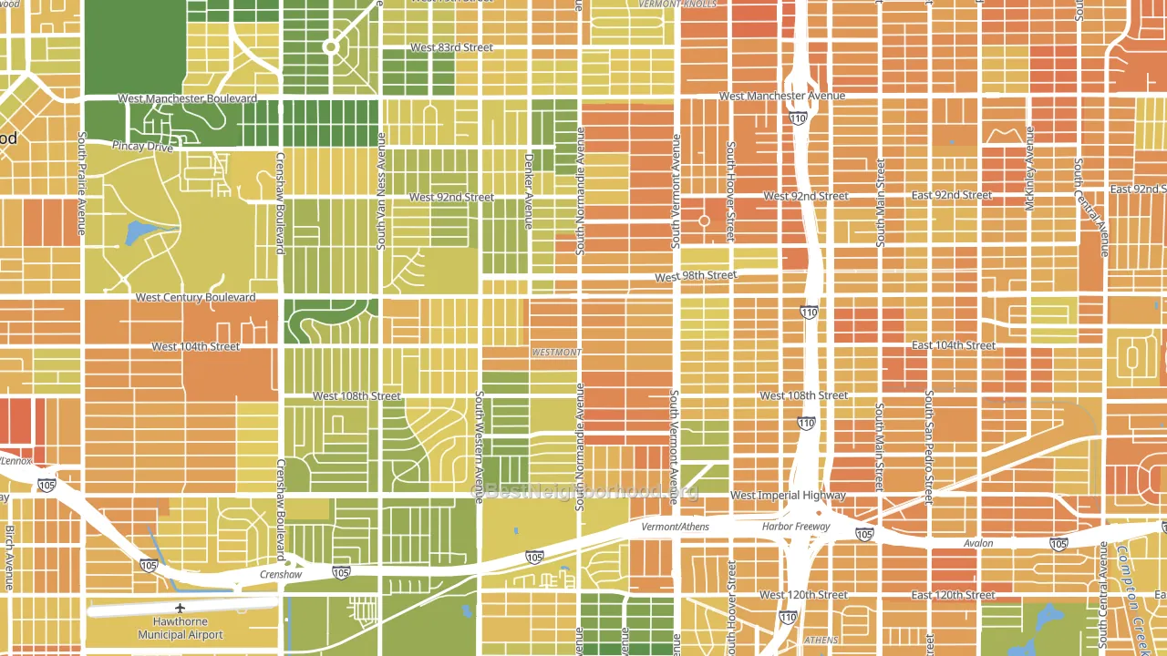 Westmont, CA block-group voter-turnout map