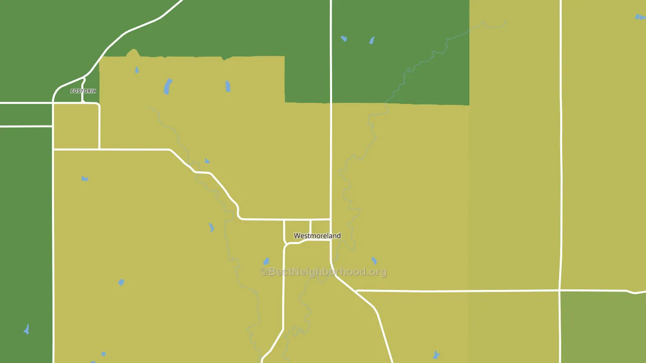 Westmoreland, KS block-group voter-turnout map