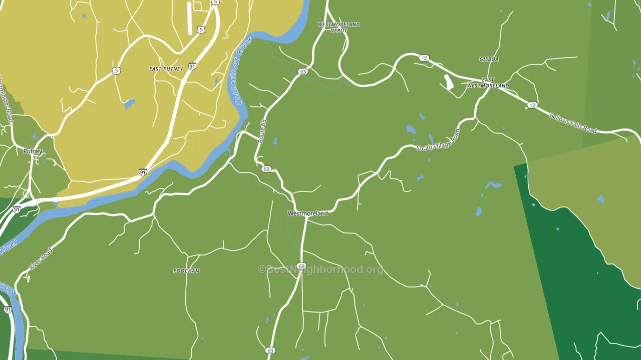 Westmoreland, NH block-group voter-turnout map