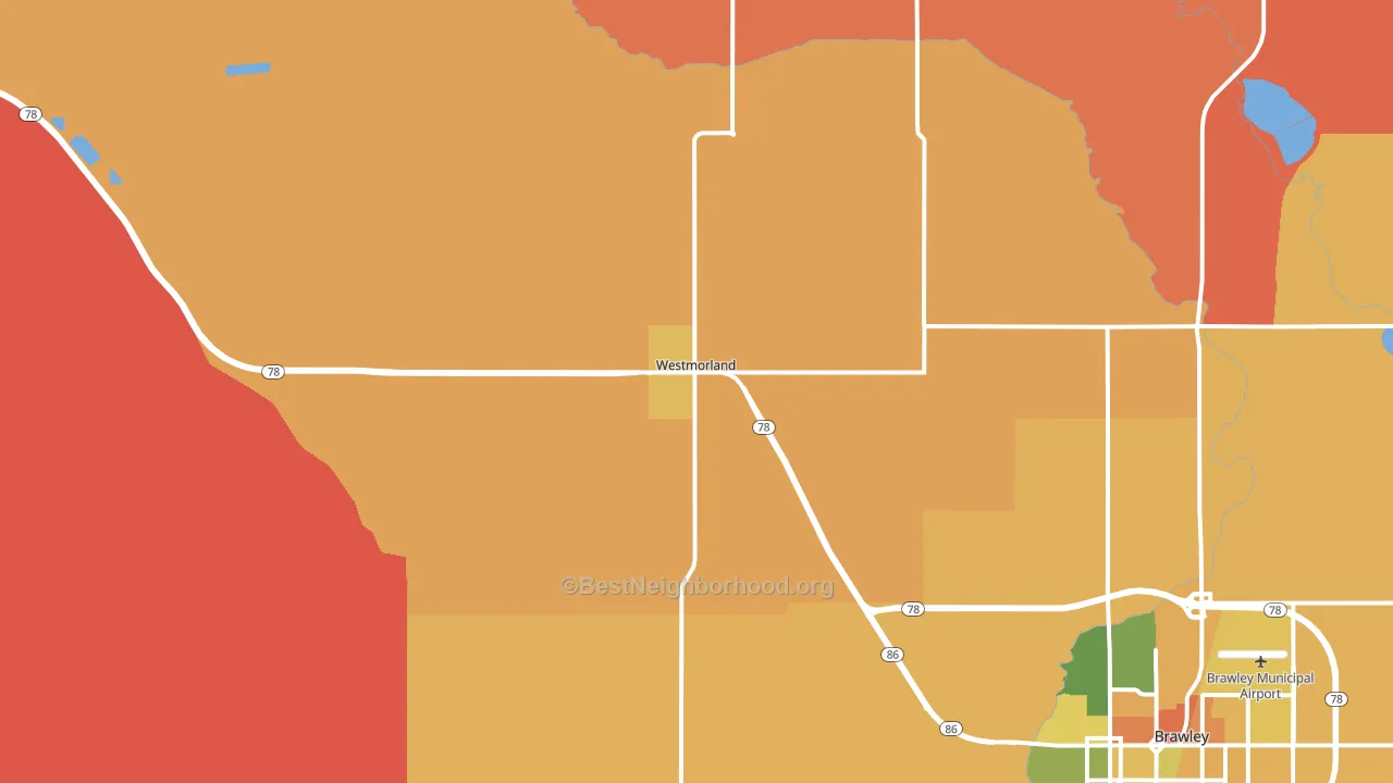 Westmorland, CA block-group voter-turnout map