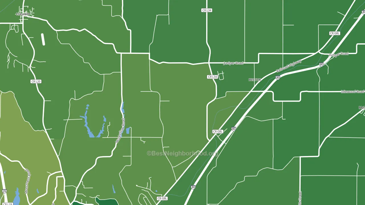 Weston, IA block-group voter-turnout map