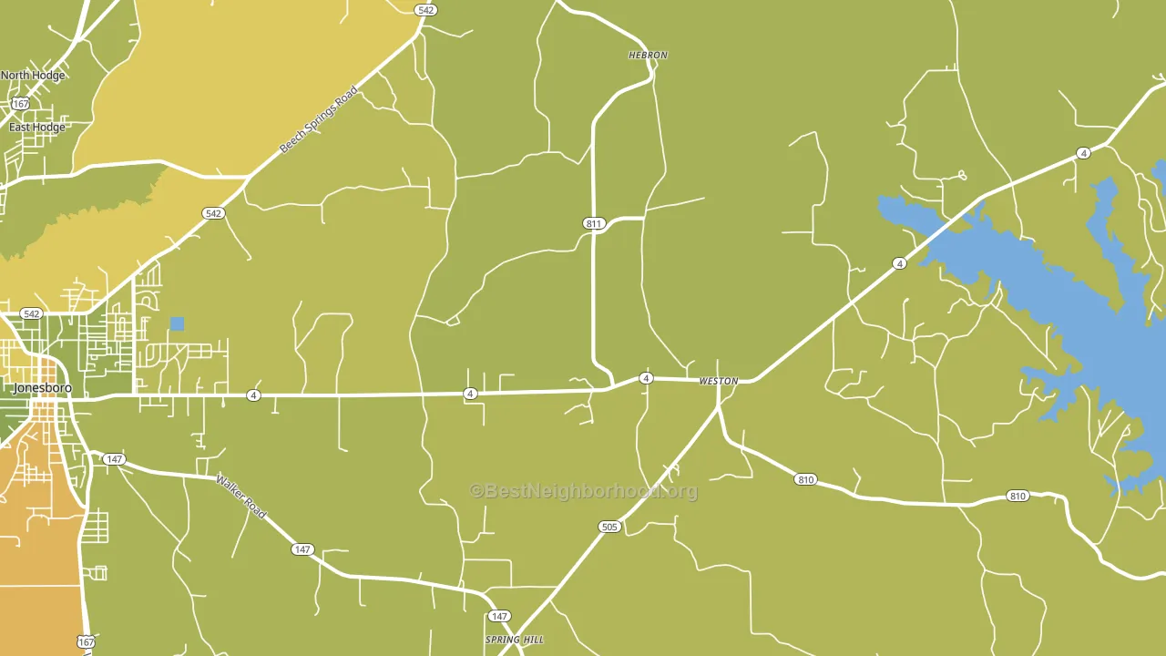 Weston, LA block-group voter-turnout map