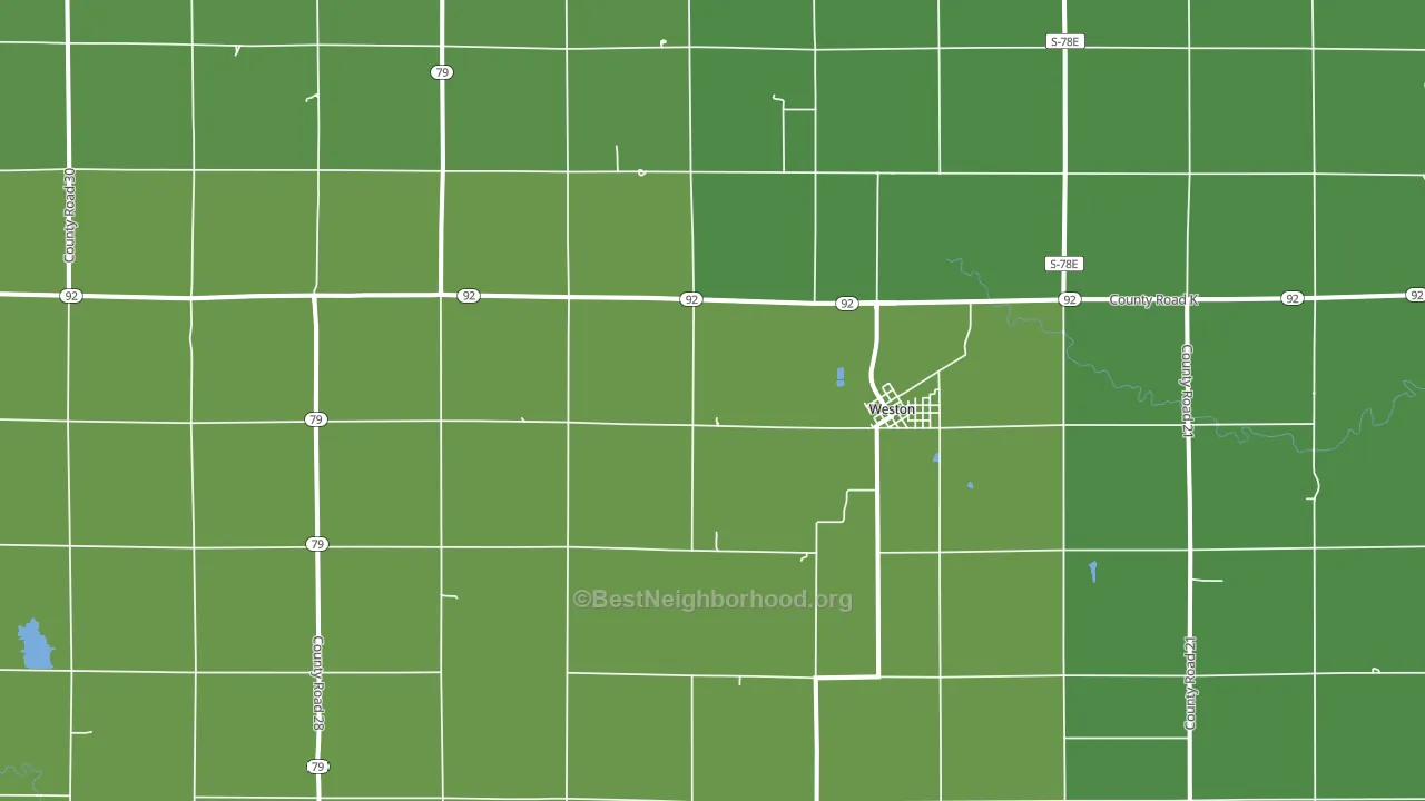 Weston, NE block-group voter-turnout map
