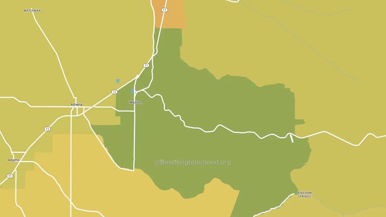 Weston, OR block-group voter-turnout map