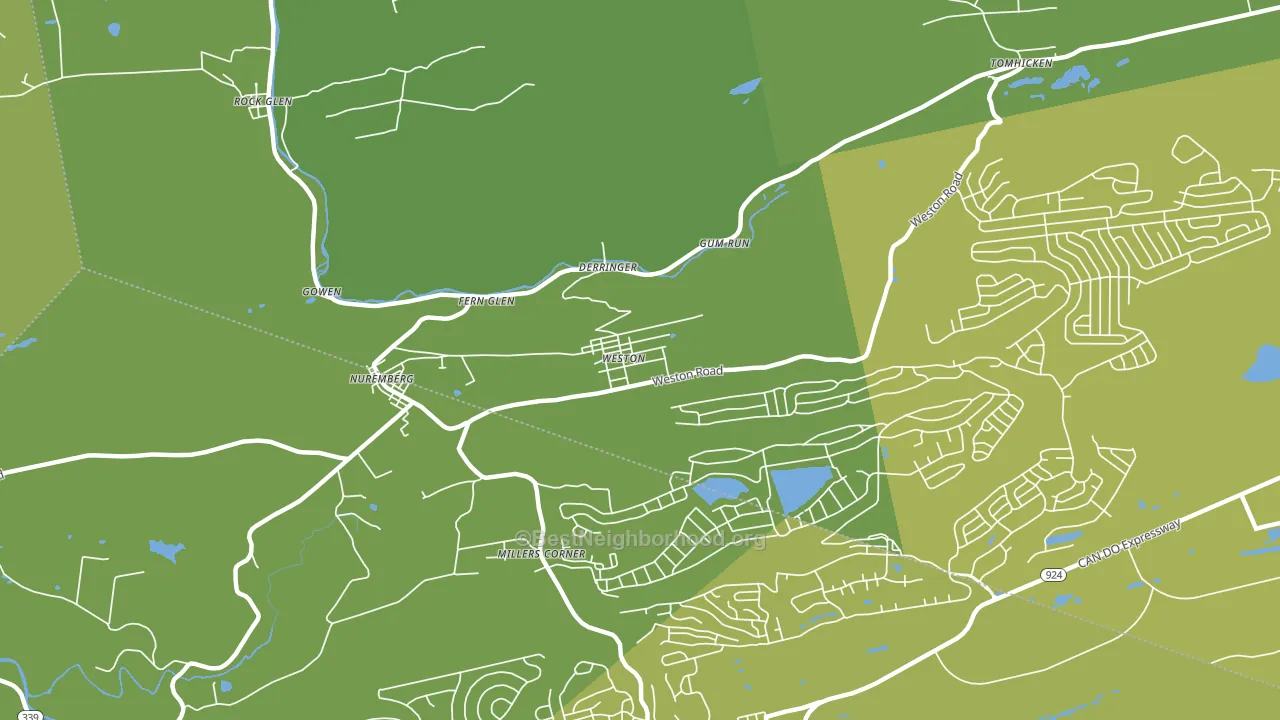 Weston, PA block-group voter-turnout map