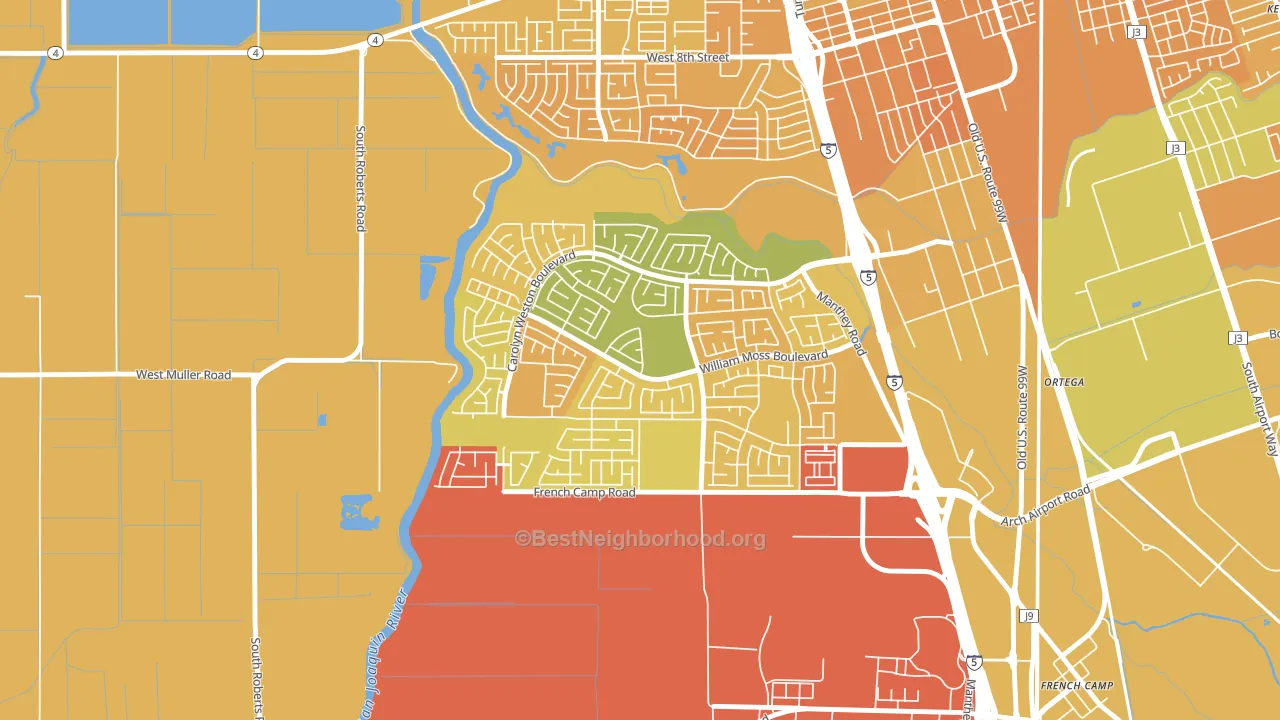Weston Ranch, Stockton, CA block-group voter-turnout map