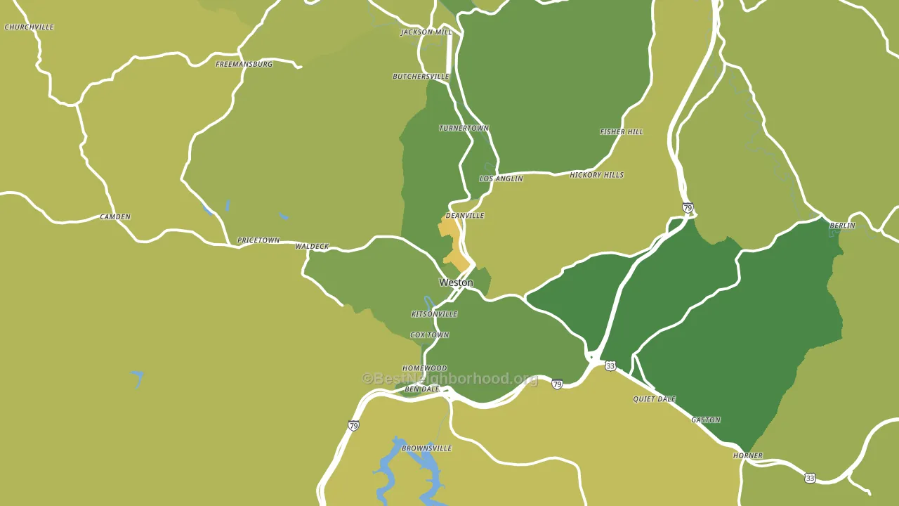 Weston, WV block-group voter-turnout map