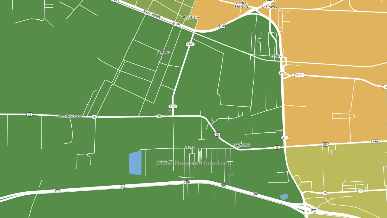 Westover, LA block-group voter-turnout map