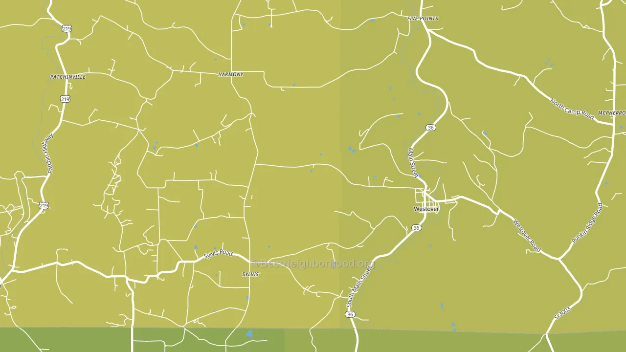 Westover, PA block-group voter-turnout map