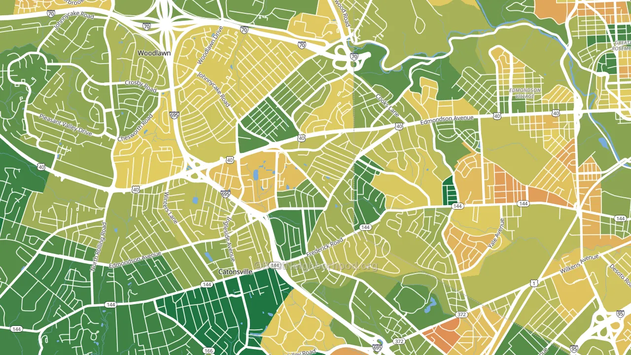 Westowne, Catonsville, MD block-group voter-turnout map