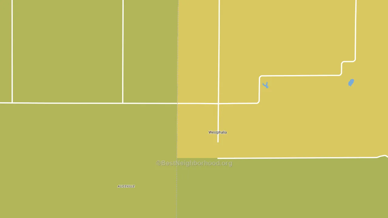 Westphalia, KS block-group voter-turnout map