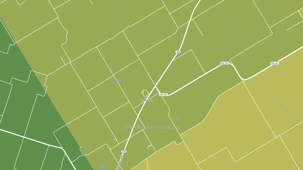Westphalia, TX block-group voter-turnout map
