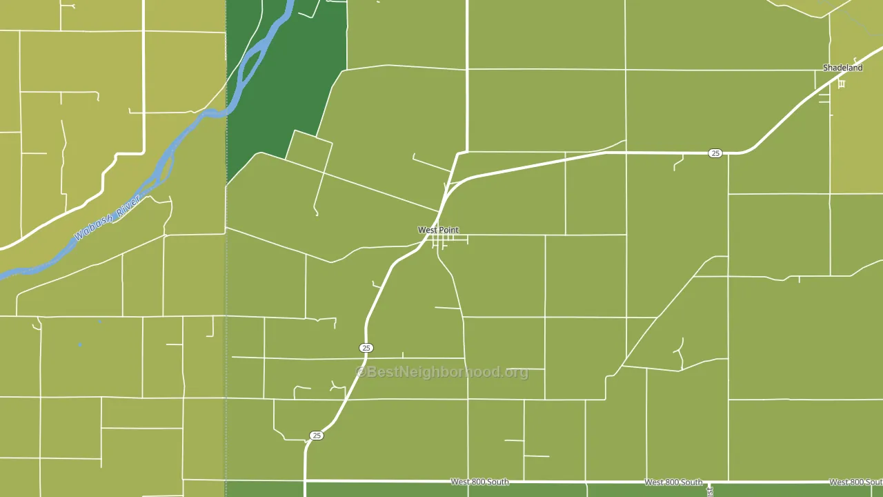 Westpoint, IN block-group voter-turnout map