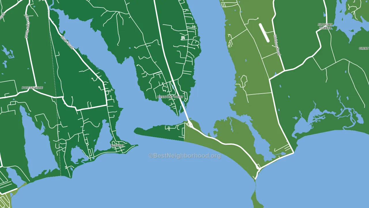 Westport Point, MA block-group voter-turnout map
