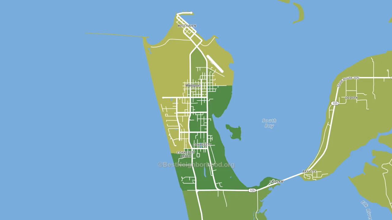 Westport, WA block-group voter-turnout map