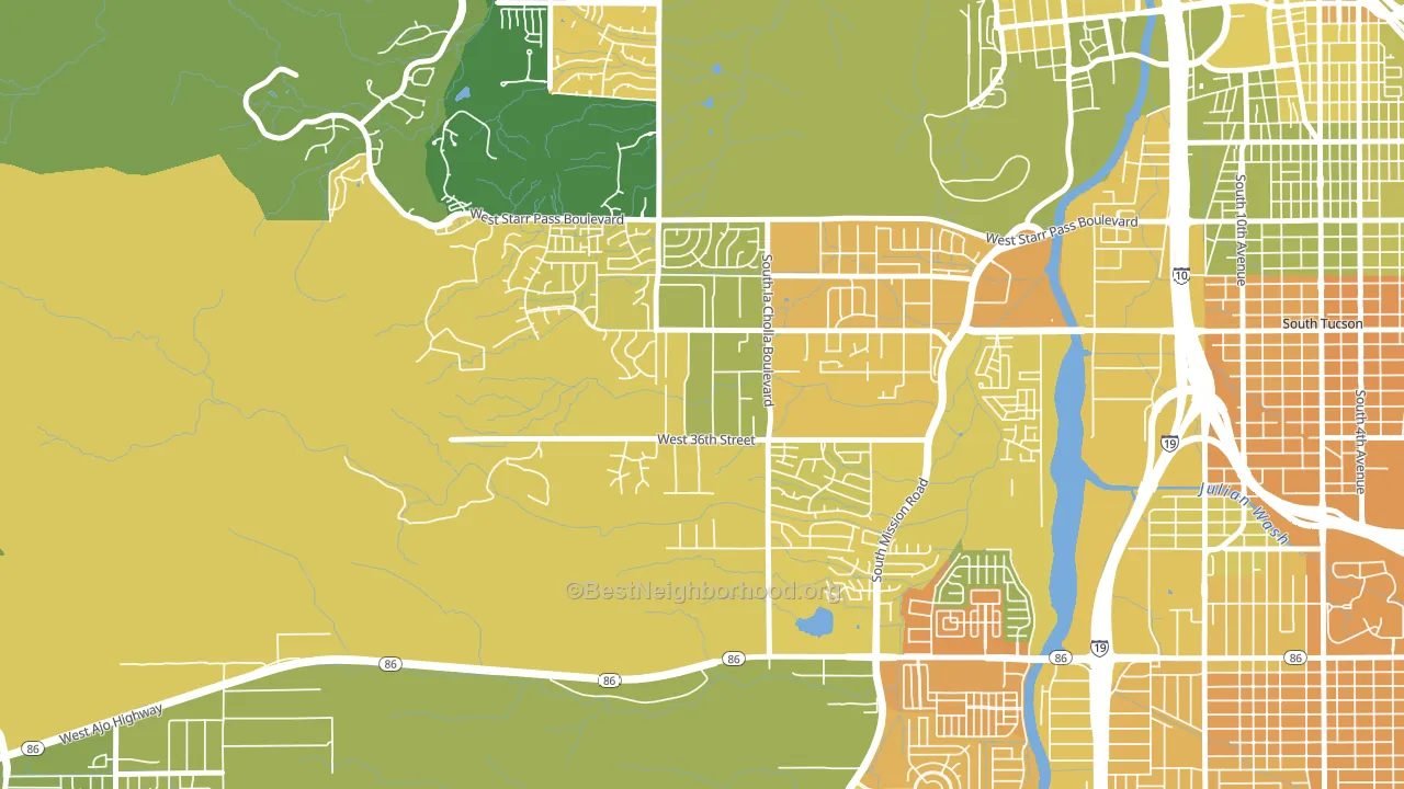 Westside Development, Tucson, AZ block-group voter-turnout map