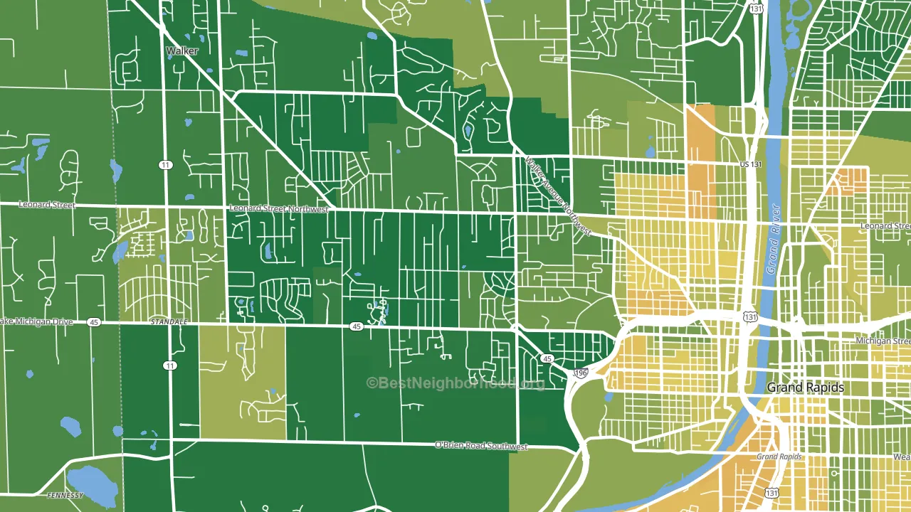 Westside, Grand Rapids, MI block-group voter-turnout map