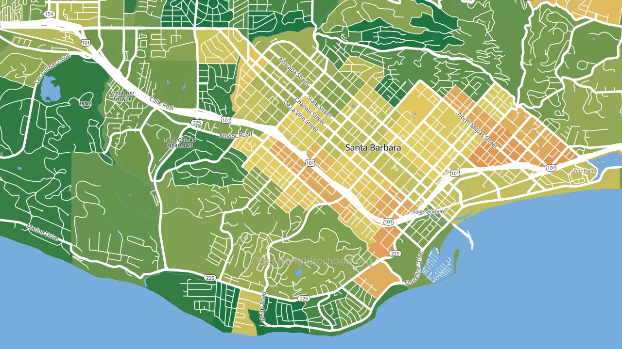 Westside-Santa Barbara, Santa Barbara, CA block-group voter-turnout map