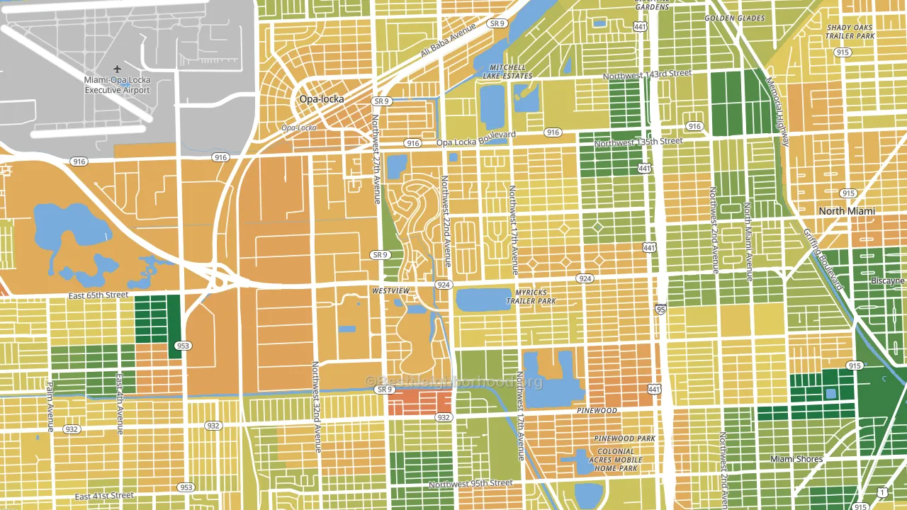 Westview, FL block-group voter-turnout map