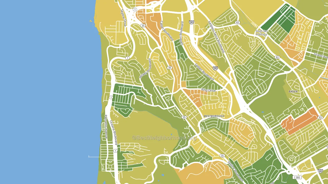 Westview, Pacifica, CA block-group voter-turnout map