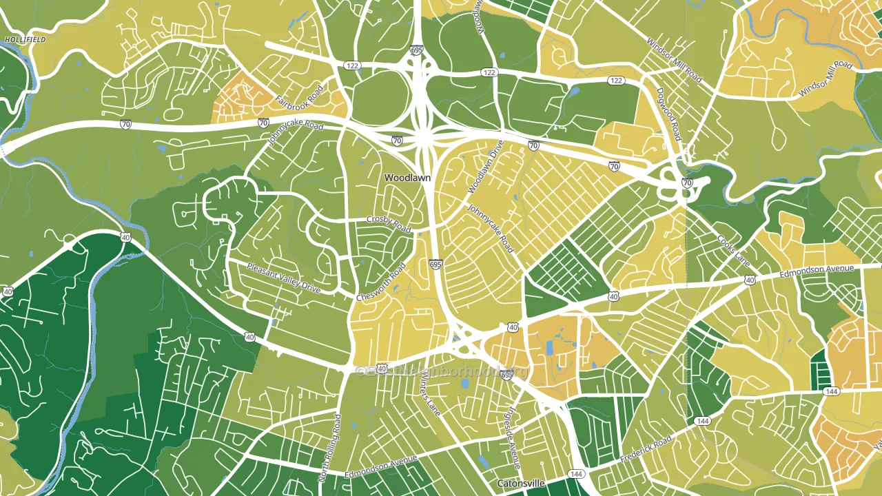 Westview Park, Woodlawn, MD block-group voter-turnout map