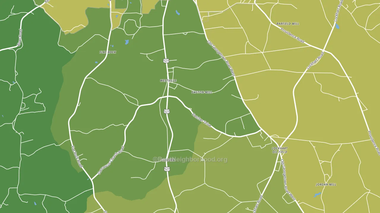 Westville, SC block-group voter-turnout map