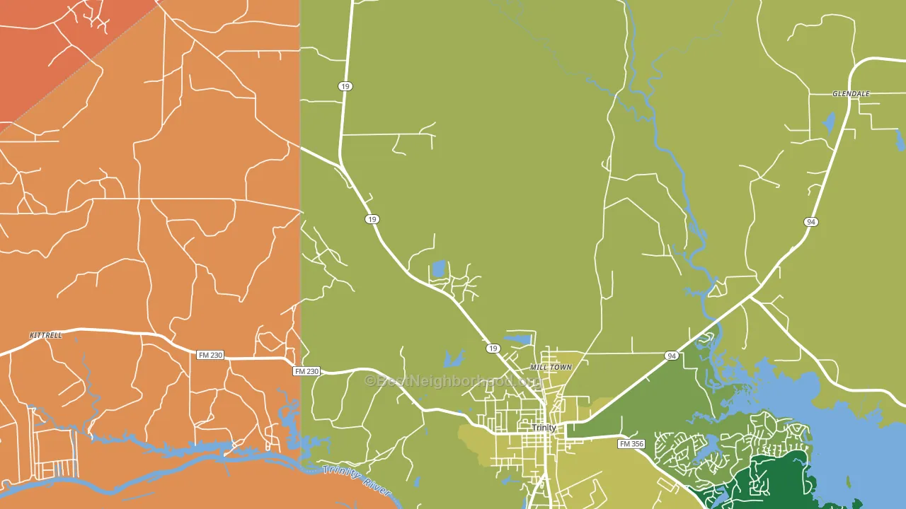 Westville, TX block-group voter-turnout map