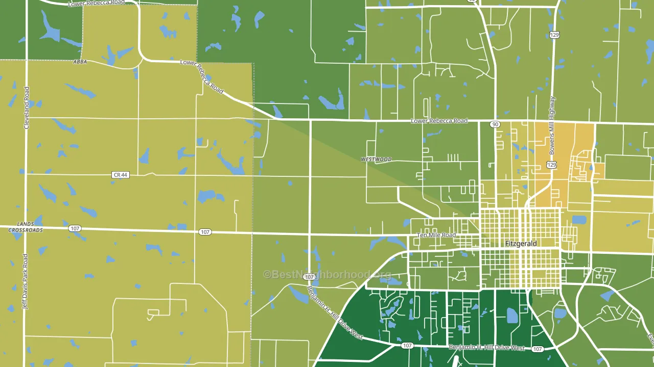 Westwood, GA block-group voter-turnout map
