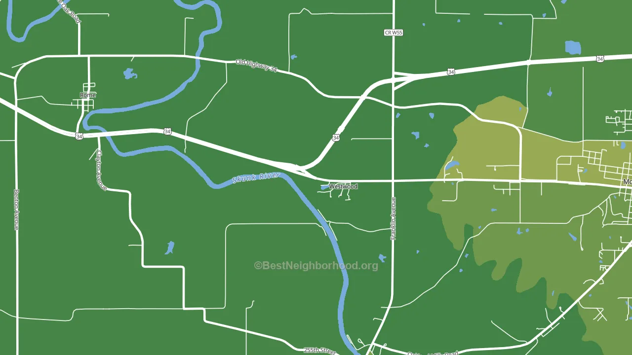 Westwood, IA block-group voter-turnout map