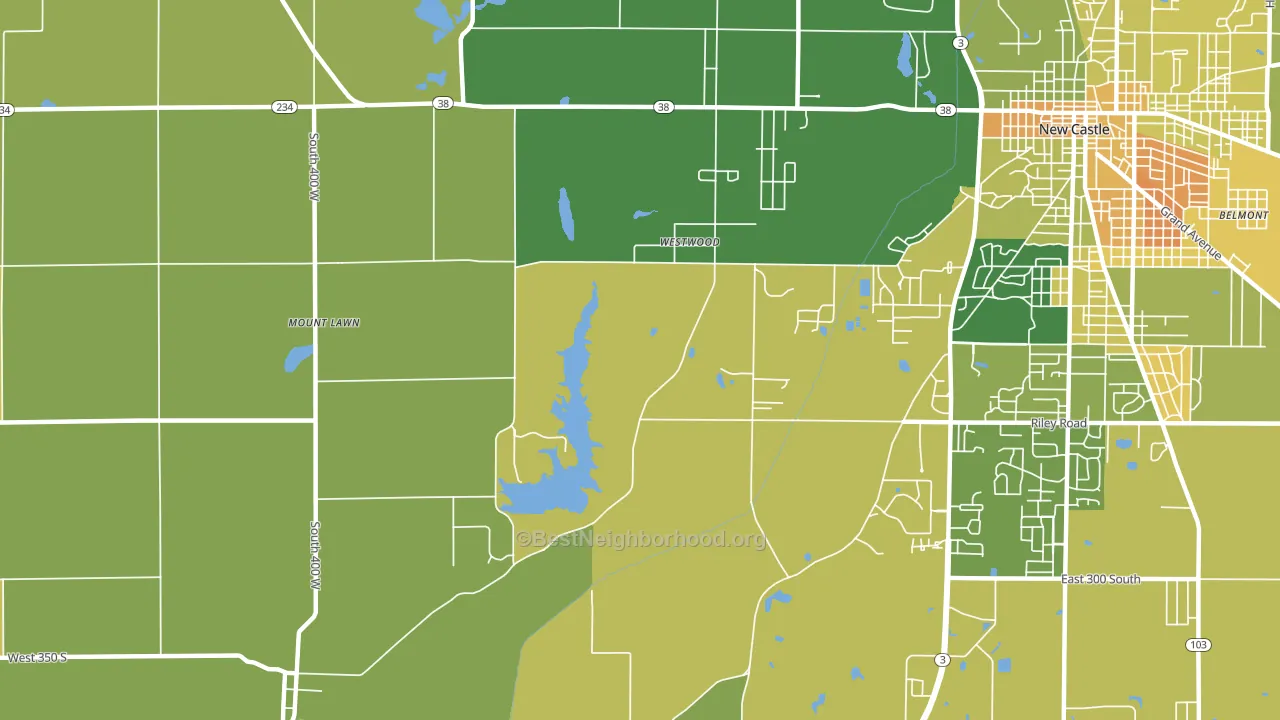 Westwood, IN block-group voter-turnout map