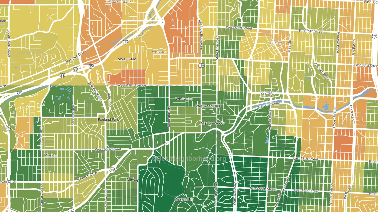 Westwood, KS block-group voter-turnout map