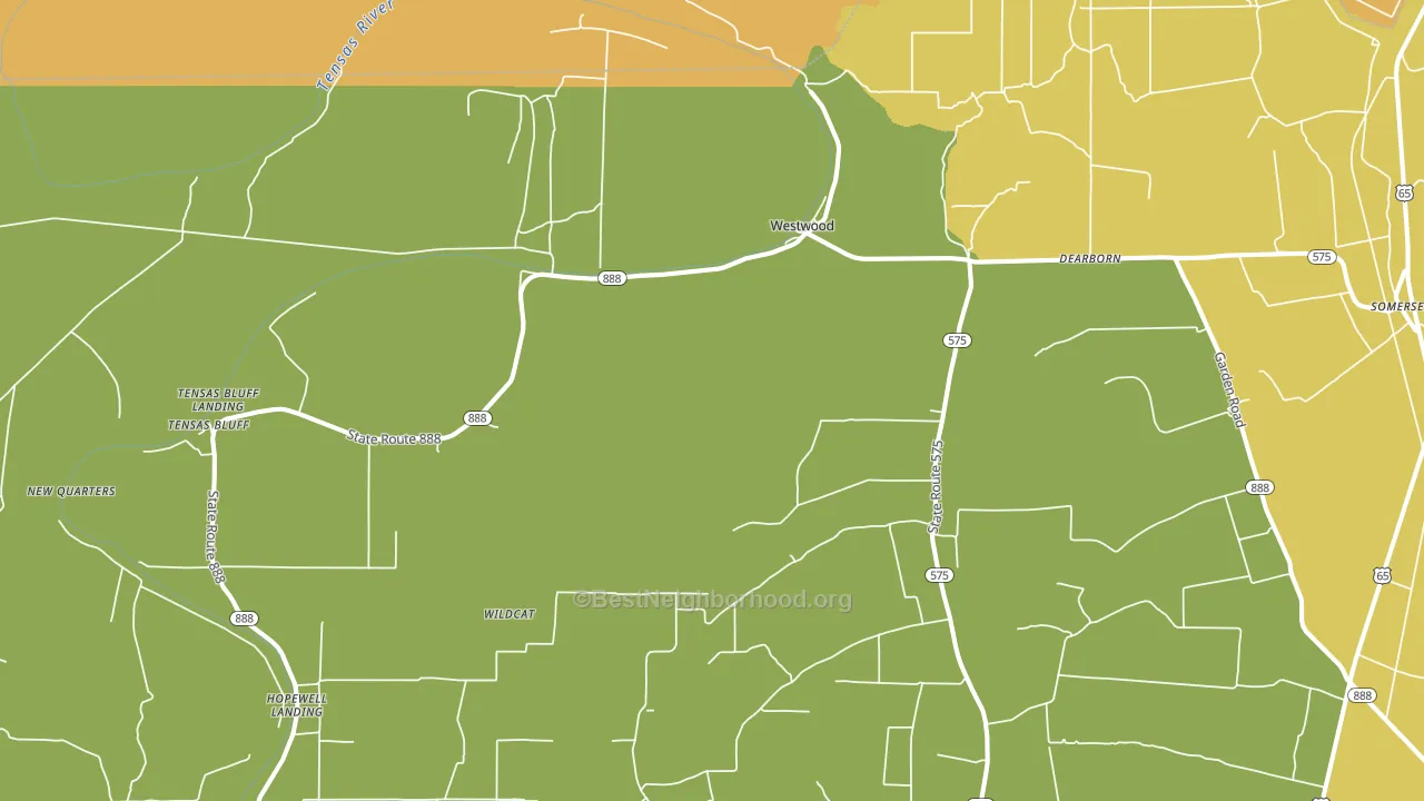 Westwood, LA block-group voter-turnout map