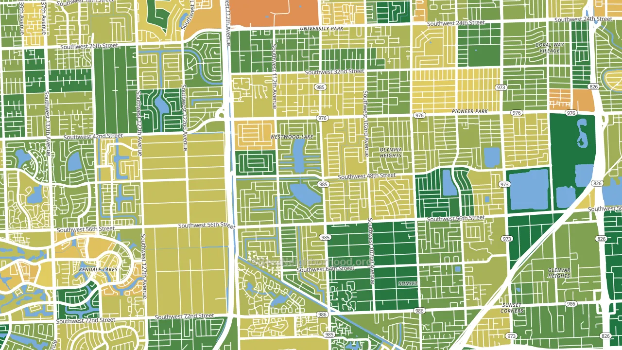 Westwood Lakes, FL block-group voter-turnout map