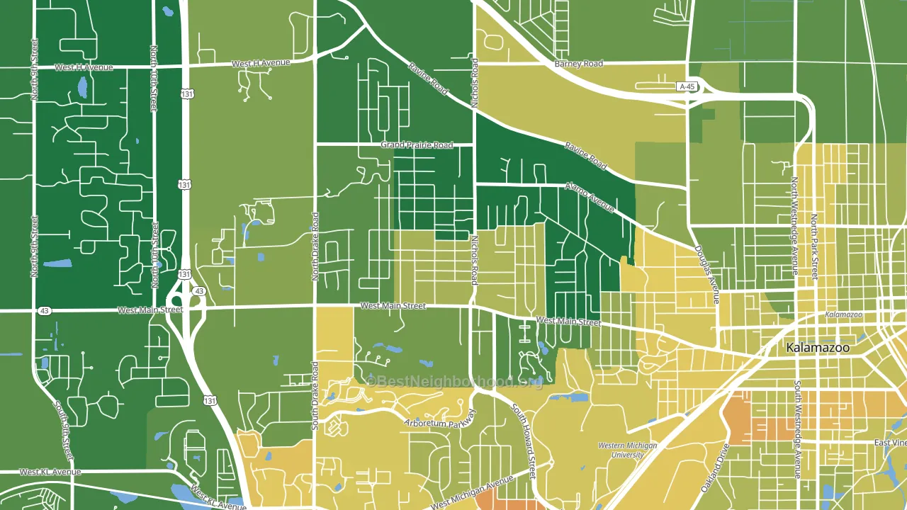 Westwood, MI block-group voter-turnout map