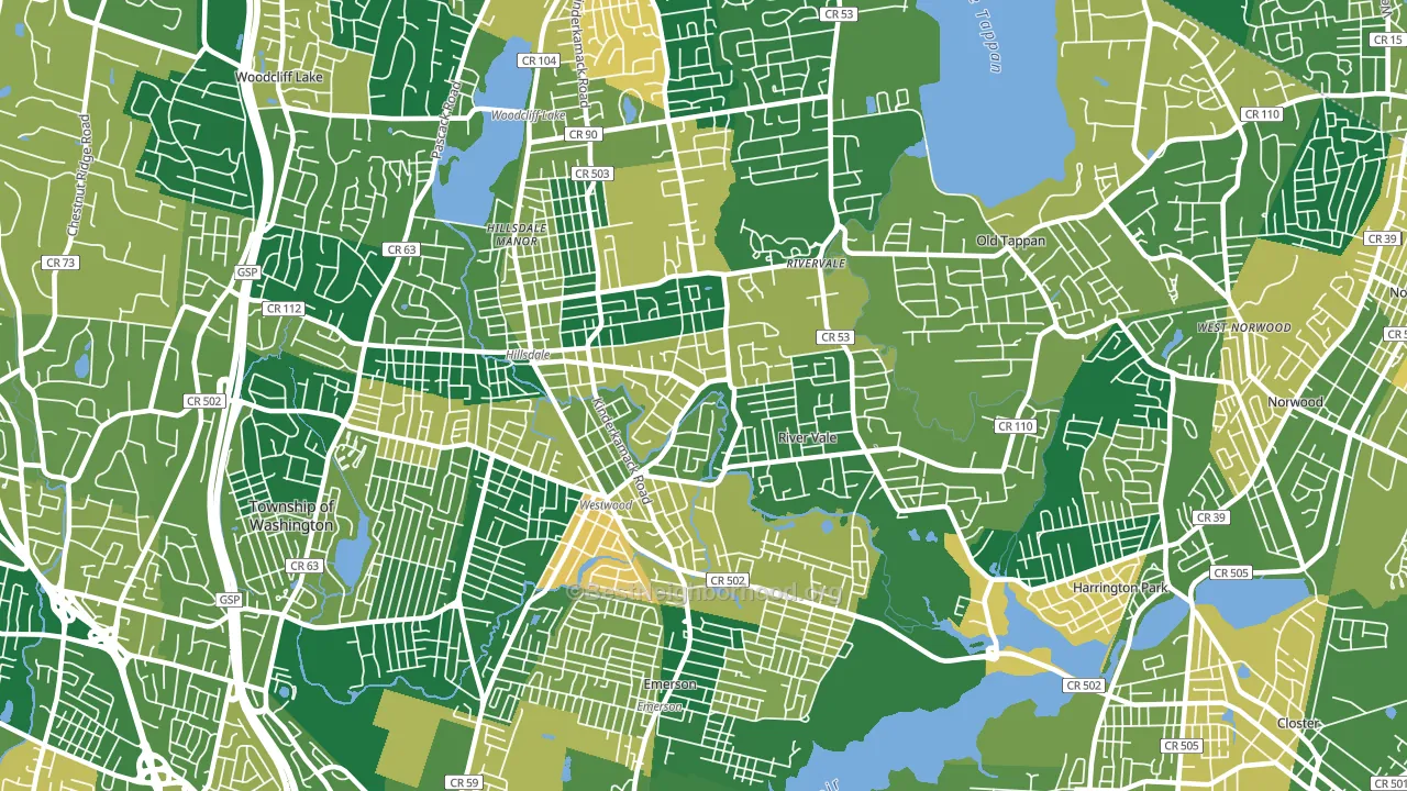 Westwood, NJ block-group voter-turnout map