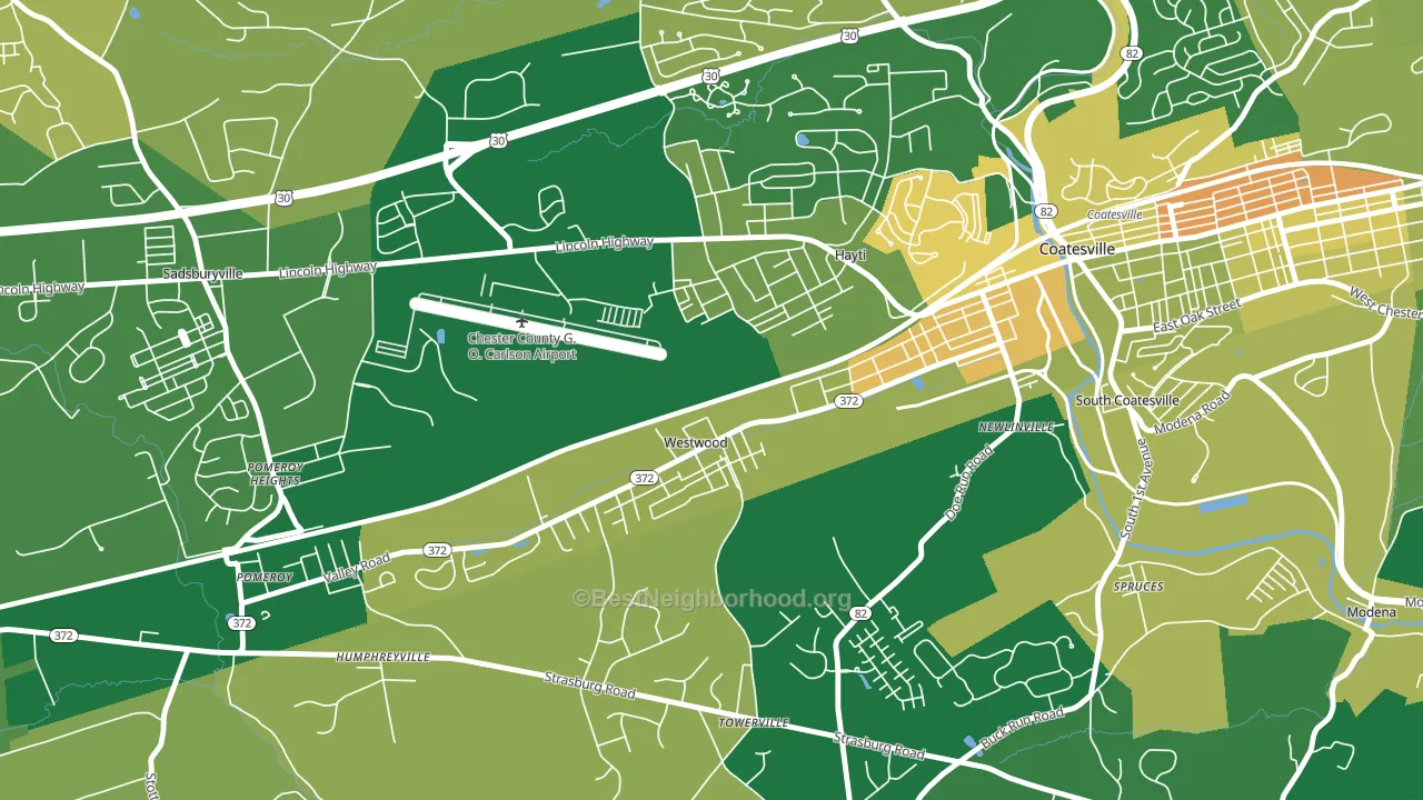 Westwood, PA block-group voter-turnout map