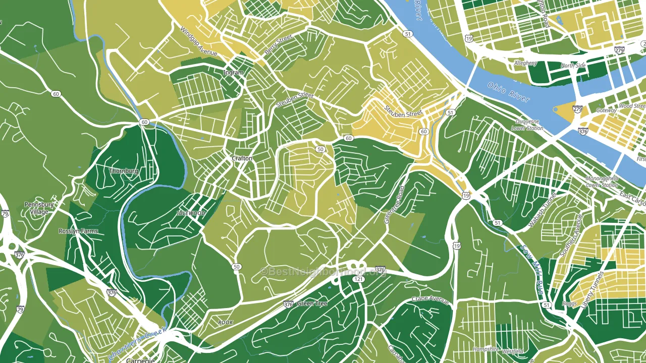 Westwood, Pittsburgh, PA block-group voter-turnout map