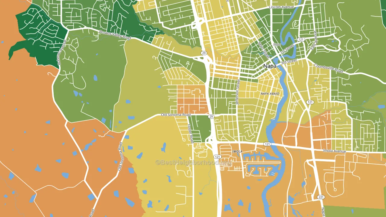 Westwood-San Francisco, Napa, CA block-group voter-turnout map