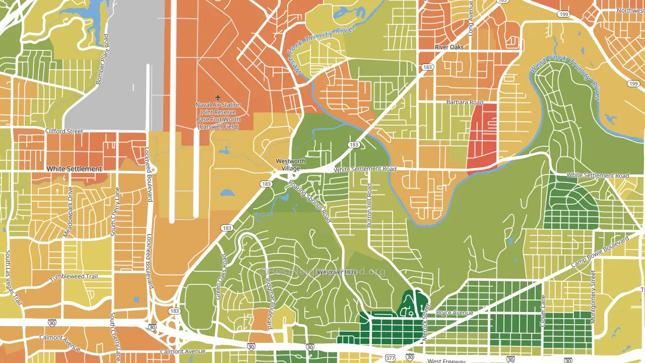 Westworth Village, TX block-group voter-turnout map