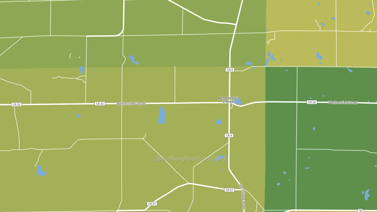 Wethersfield Springs, NY block-group voter-turnout map