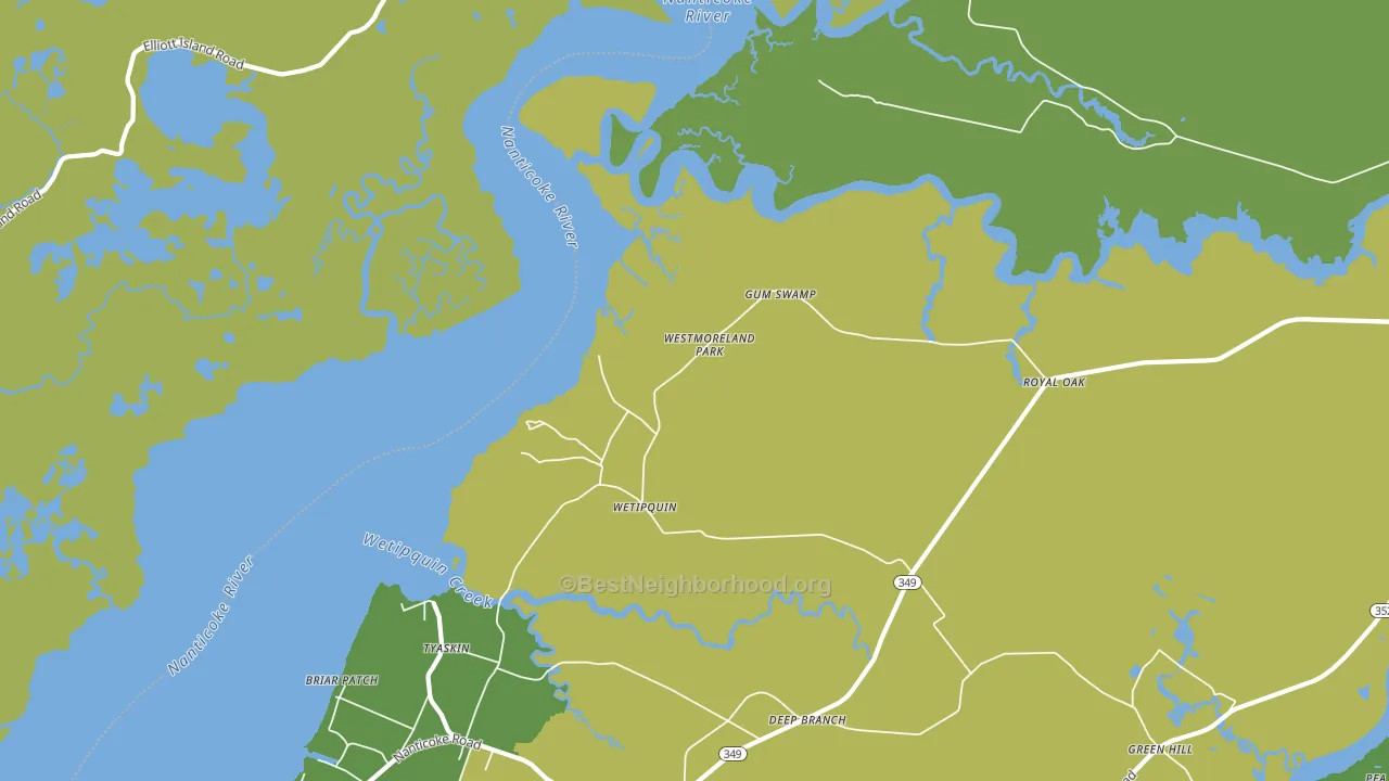 Wetipquin, MD block-group voter-turnout map