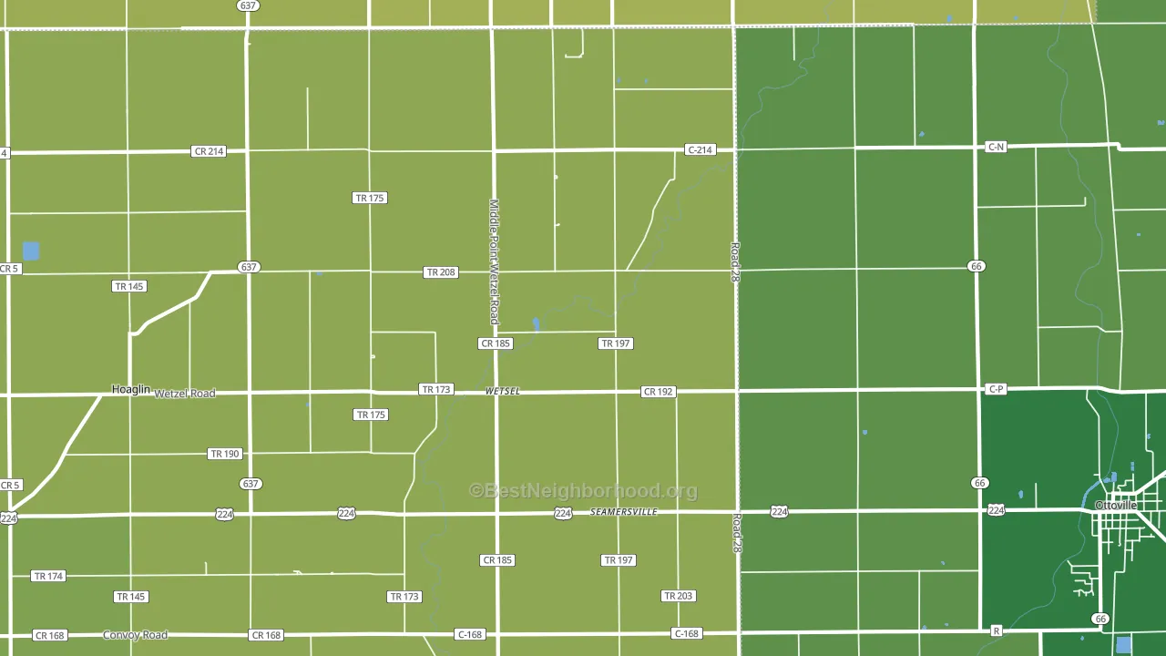 Wetsel, OH block-group voter-turnout map