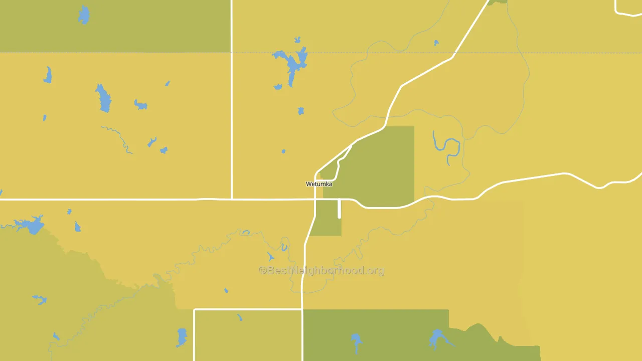 Wetumka, OK block-group voter-turnout map