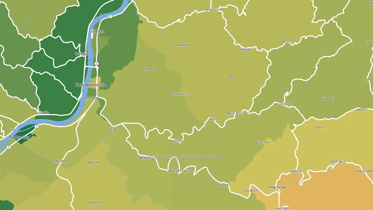 Wetzel County, WV block-group voter-turnout map
