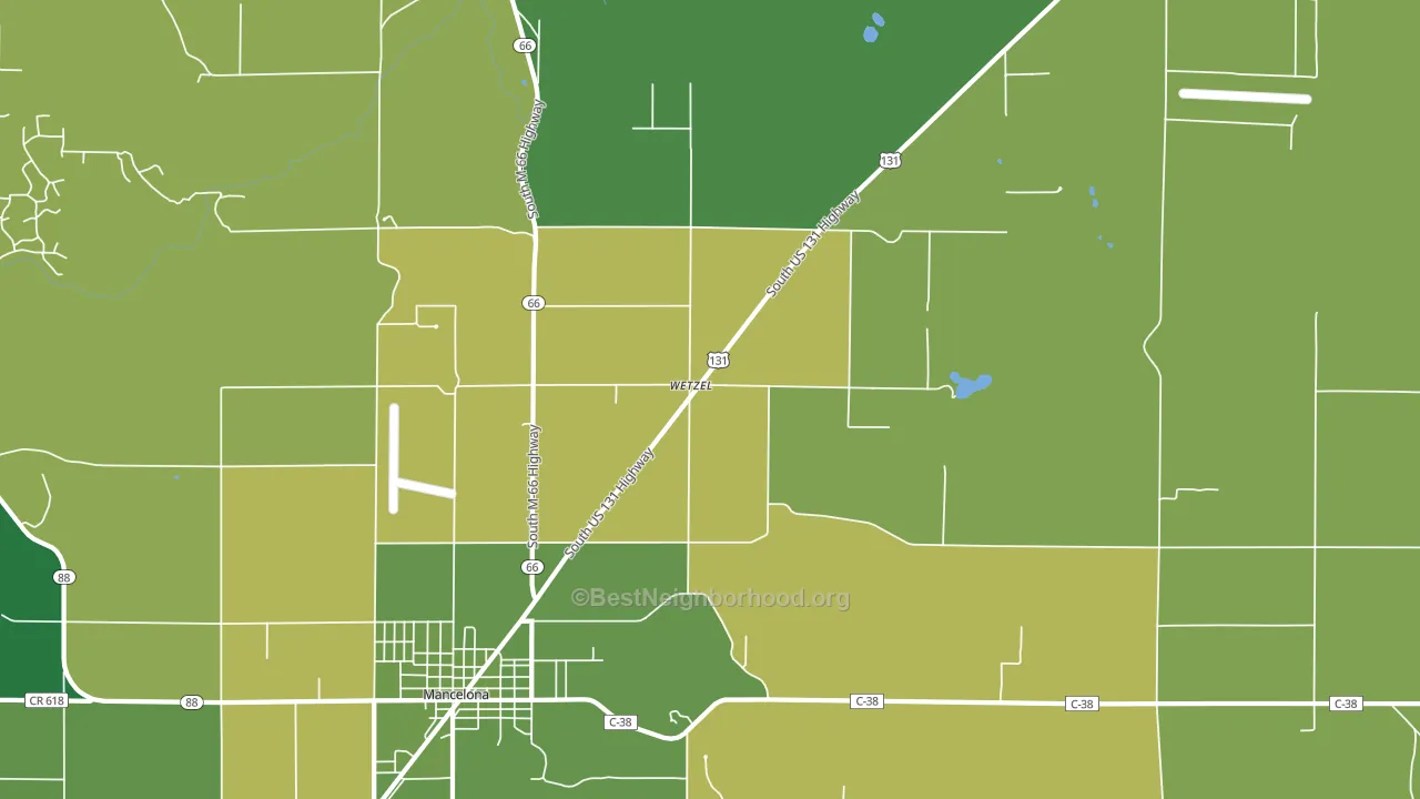 Wetzel, MI block-group voter-turnout map