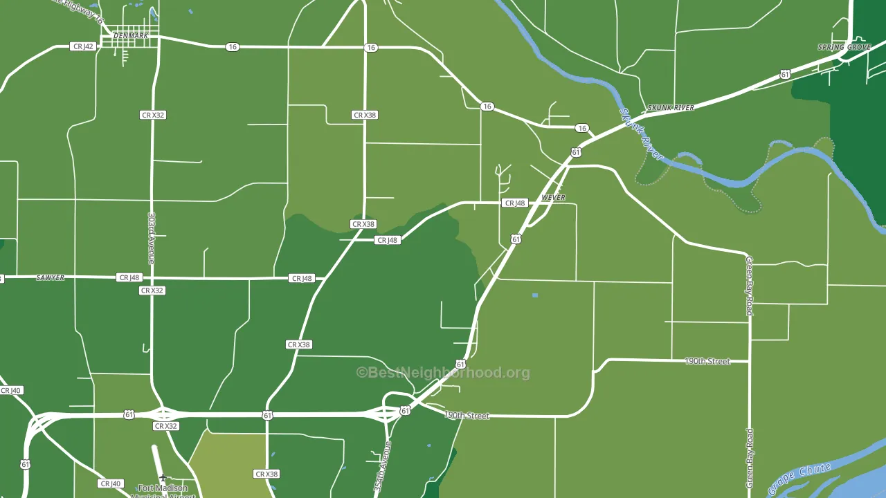 Wever, IA block-group voter-turnout map