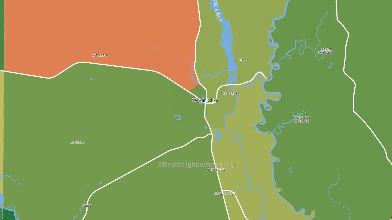 Wewahitchka, FL block-group voter-turnout map