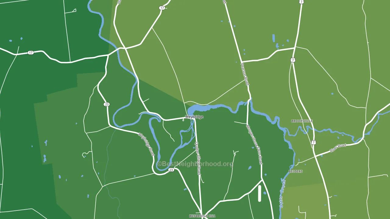 Weybridge, VT block-group voter-turnout map