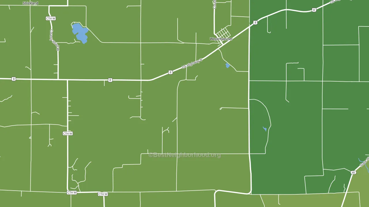 Weyerhaeuser, WI block-group voter-turnout map
